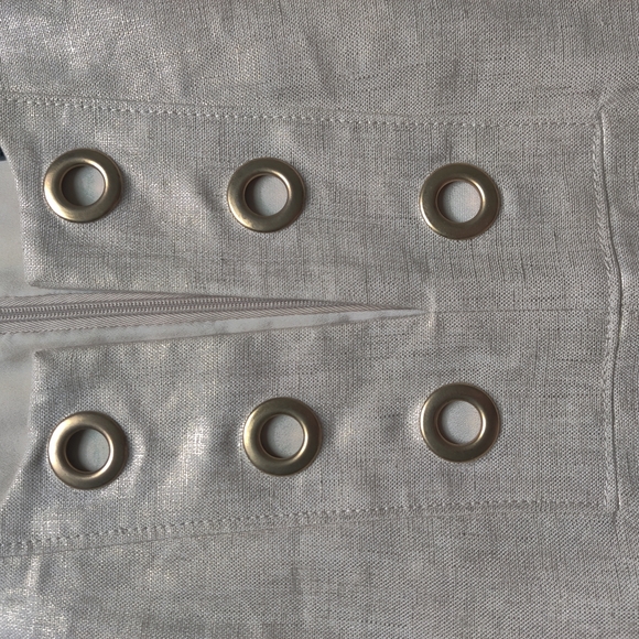 *JCREW* shimmery gold linen shift dress with grommets - Picture 3 of 10